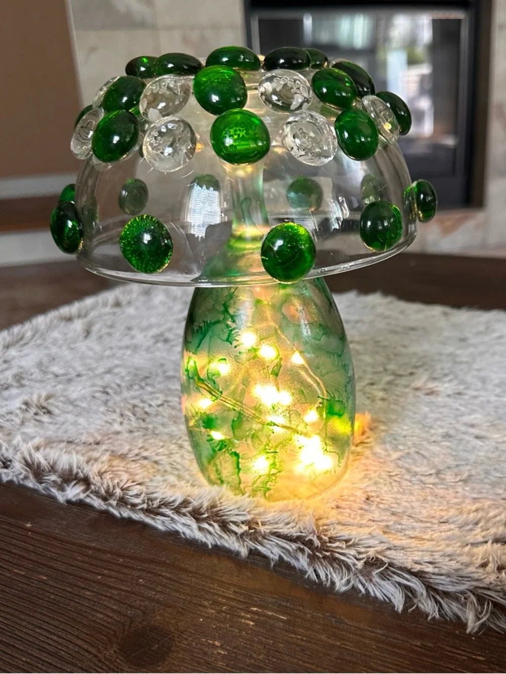 Handmade jeweled glass beaded mosaic glam accent decor